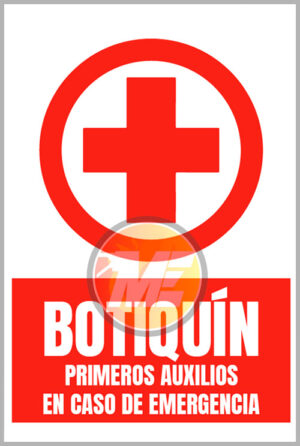 Señalética Botiquín de Primeros Auxilios en caso de emergencia