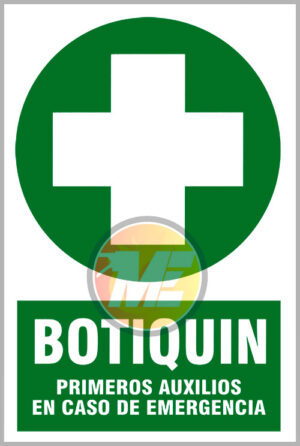 Señalética Botiquín Primeros Auxilios en caso de Emergencia