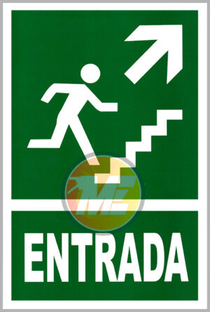 Entrada con persona subiendo escalera flecha derecha arriba