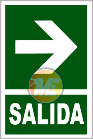 Señalética Salida con flecha derecha en formato vertical